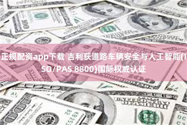 正规配资app下载 吉利获道路车辆安全与人工智能(ISO/PAS 8800)国际权威认证