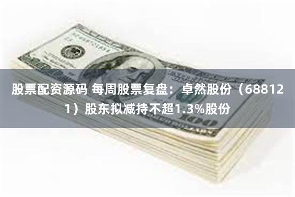 股票配资源码 每周股票复盘：卓然股份（688121）股东拟减持不超1.3%股份