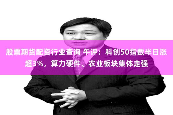 股票期货配资行业查询 午评:科创50指数半日涨超3%,算力硬件、农业板块集体走强