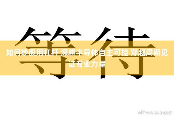 如何炒股用杠杆 深耕半导体自主可控 穿越周期见证专业力量